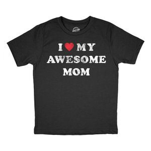 Youth Funny T Shirts I Heart My Awesome Mom Sarcastic Mothers Day Tee For Kids